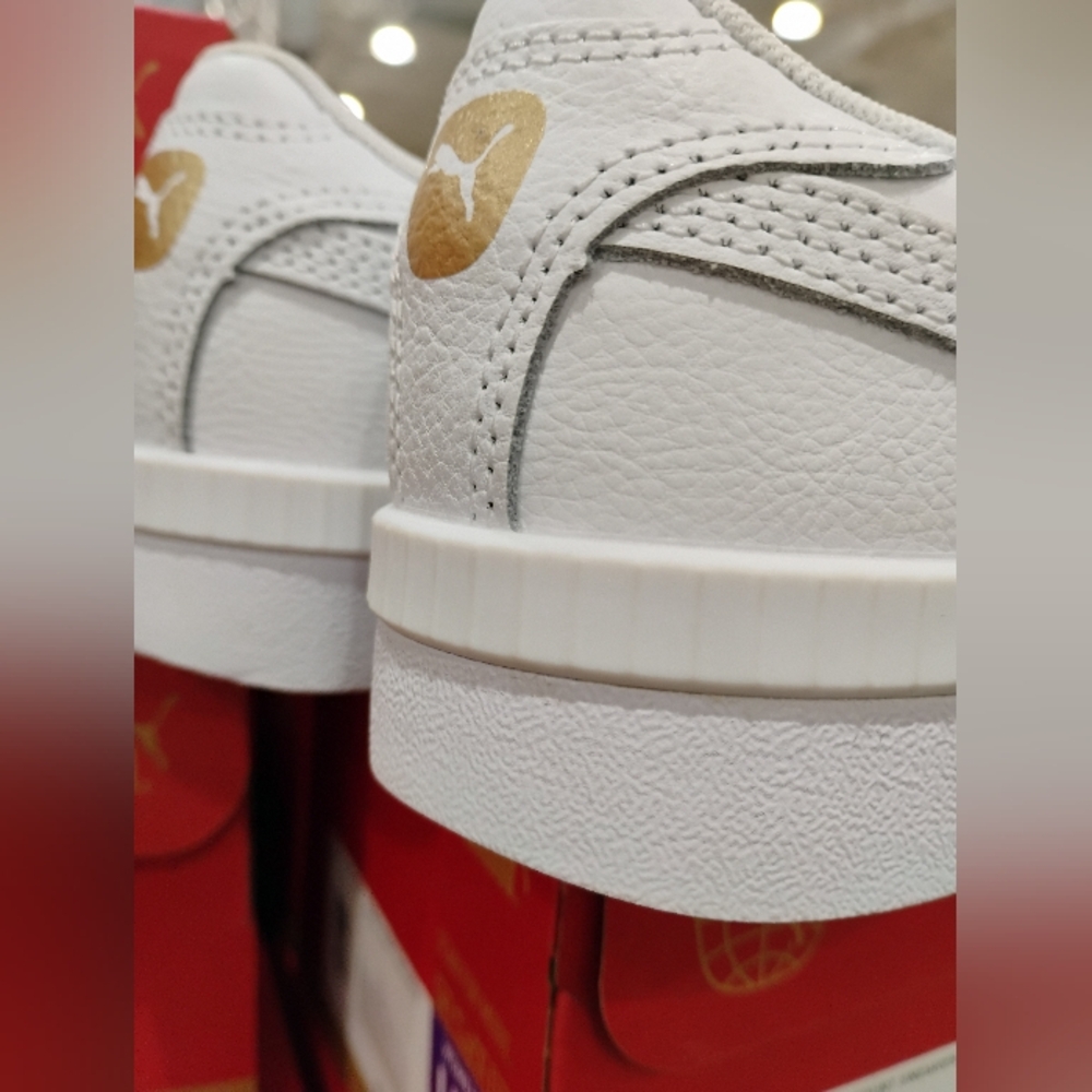 Puma White Leather Sneakers Women Brand New Size 5.5 - Picture 2 of 11